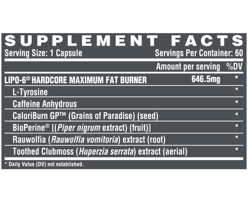 Lipo Hardcore Caplets Nutrex Pl Suplementos