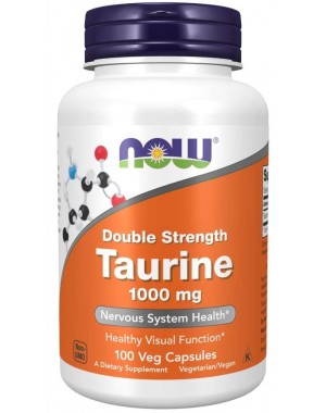 Taurine, Double Strength 1000 mg 100 Veg Capsules NOW
