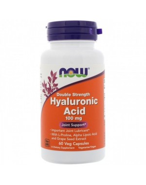 Hyaluronic Acid Ácido hialuronico Double Strength 100 mg 60 Veg Capsules NOW foods