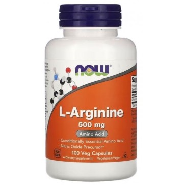 Arginina 500mg 100 CAPS NOW Foods