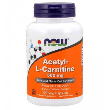 Acetyl L Carnitine 500mg 100 veg capsules Now Foods