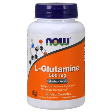L Glutamine glutamina 500 mg 120 Capsules NOW Foods