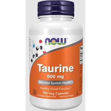 Taurine taurina 500mg 100 capsules NOW Foods