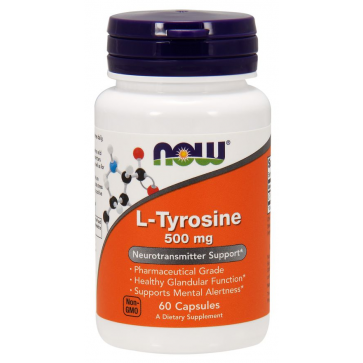 L Tyrosine tirosina 500 mg 60 Capsules NOW Foods