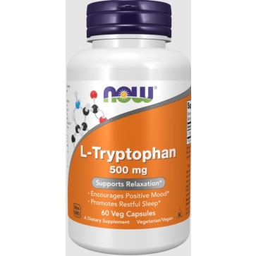 L Tryptophan triptofano 500 mg 60 Veg Capsules NOW Foods