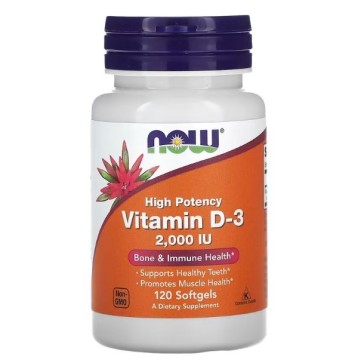 Vitamina D3 2000 IU 120 Softgels NOW Foods