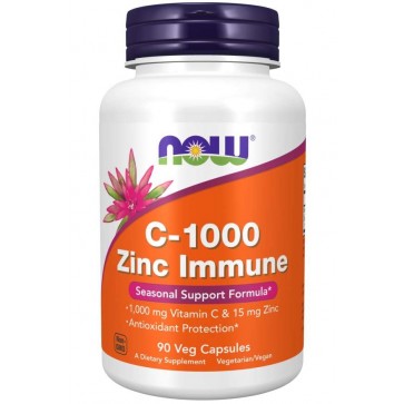 C 1000 Zinc Immune 90 Veg Capsules NOW