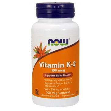 Vitamina K2 100 mcg 100 Veg Capsules NOW Foods