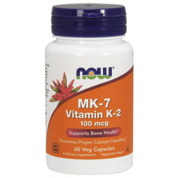 MK7 Vitamina K2 100 mcg 60 Veg Capsules NOW Foods