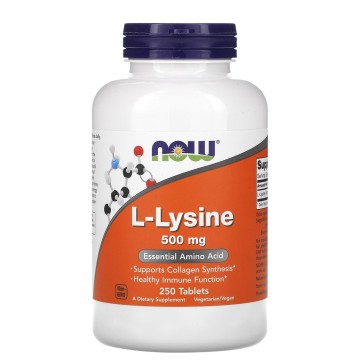 L-Lysine, 500 mg, 250 Tablets Now foods