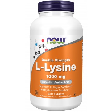 L Lysine Double Strength 1000 mg 250 Tablets NOW Foods