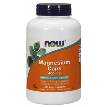 Magnesio Magnesium Caps 400 mg 180 veg Capsules NOW Foods