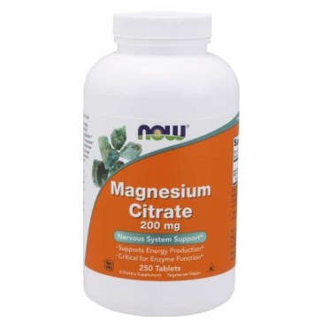Magnesium Citrate 200mg 250tablets NOW Foods
