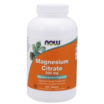 Magnesium Citrate 200mg 250tablets NOW Foods