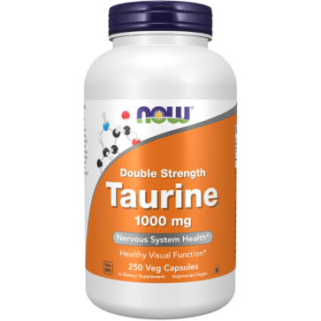 Double Strength Taurine, 1,000 mg, 250 Veg Capsules Now Foods