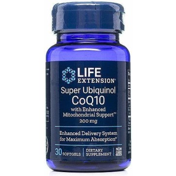 Super Ubiquinol CoQ10 with Enhanced Mitochondrial Support 200 mg, 30 softgels Life Extension