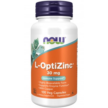 L OptiZinc 30 mg 100 Veg Capsules NOW Foods