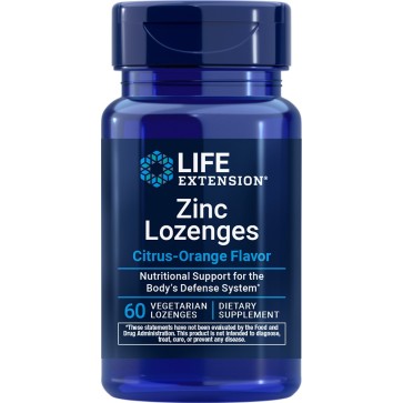 Zinc Lozenges, Citrus-Orange, 60 Vegetarian Lozenges (18.75 mg per Lozenge) Life Extension