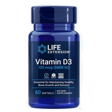 Vitamina D3 5000 IU  60 Softgels LIFE Extension