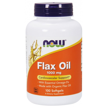 Flax Oil 1000 mg 100 Softgels NOW foods