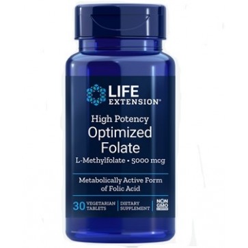 Optimized Folate Otimizado Alta Potência Metil folate 5000mcg 30 veg tablets Life Extension
