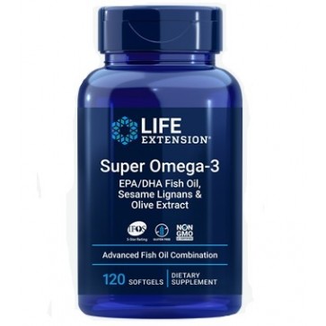 Super Omega 3 EPA / DHA com Sesame Lignans & Olive Extract 120 caps LIFE Extension