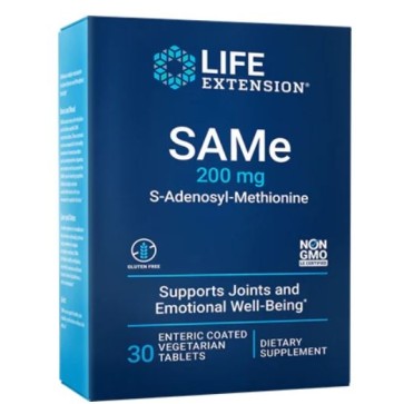 SAMe S-Adenosyl-Methionine 200 mg 30 enteric coated tablets LIFE Extension