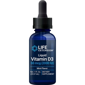 Liquid Vitamin D3, 50 mcg (2,000 IU), 1 fl oz (29.57 ml) Mint Life