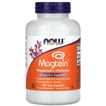 Magtein Magnesium L-Threonate, 180 Veg Capsules Now foods