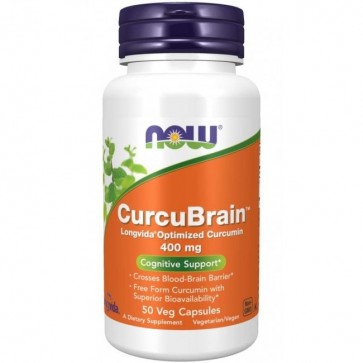 CurcuBrain 400 mg 50 Veg Capsules NOW Foods