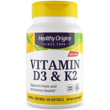 Vitamina D3 e K2 60 softgels HEALTHY Origins