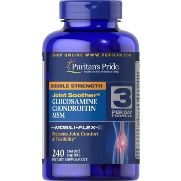 Glucosamina e  Condroitina com MSM Double Strenght 240 caplets PURITANS Pride Val. 5/21
