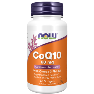 CoQ10 60 mg with Omega-3 Fish Oil  60 Softgels Now