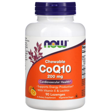 Chewable CoQ10, 200 mg, 90 Lozenges Now foods