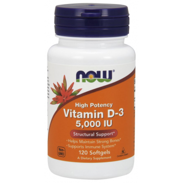 Vitamina D3 5000 IU 120 Softgels NOW Foods