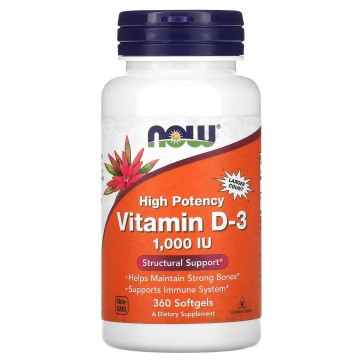 Vitamin D-3, 1,000 IU, 360 Softgels Now
