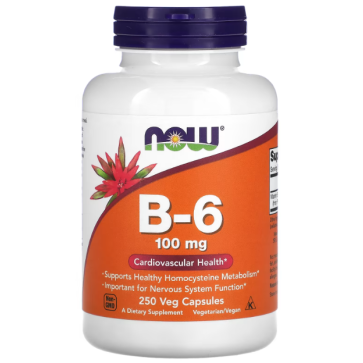 B-6 100mg 250 VCAPS Now foods