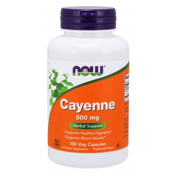 Cayenne 500 mg 100 Veg Capsules NOW Foods