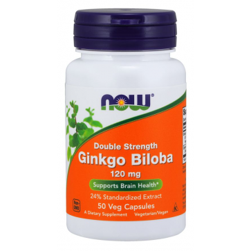 Ginkgo Biloba Double Strength 120 mg 50 caps NOW Foods