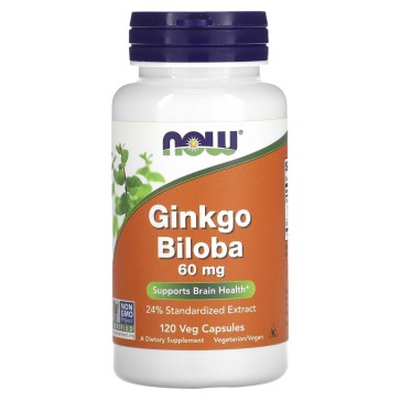 Ginkgo Biloba, 60 mg, 120 Veg Capsules Now