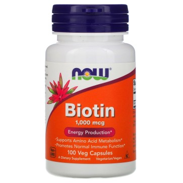 Biotin, 1,000 mcg, 100 Veg Capsules Now foods