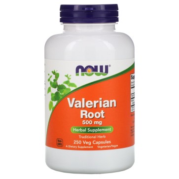 Valerian Root, 500 mg, 250 Veg Capsules Now
