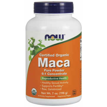 Maca Pure Powder Organica Crua em pó 198g  6.1 concentrada NOW Foods