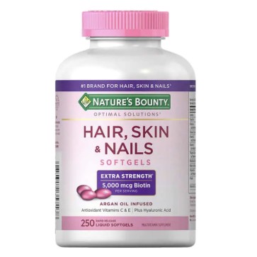 Hair Skin e Nails Cabelo, pele e unha com biotin 250softgels NATURE Bounty