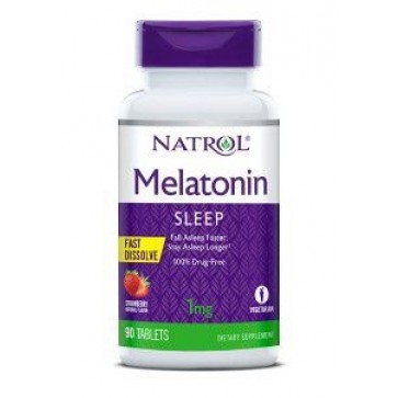 Melatonina 1mg FAST DISSOLVE sublingual 90 tablets Sabor Strawberry NATROL