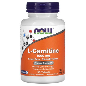L-Carnitine, 1,000 mg, 50 Tablets Now