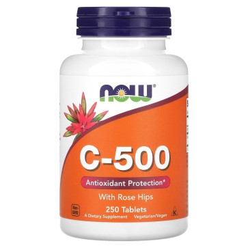 C-500 With Rose Hips, 250 Tablets Now