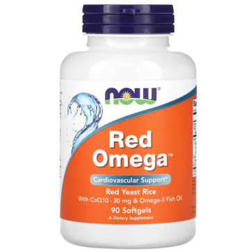 Red Omega, Red Yeast Rice with CoQ10, 90 Softgels Now foods
