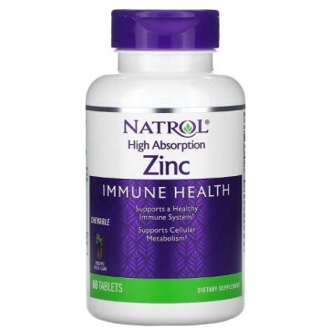 High Absorption Zinc Immune Health. 7.5 mg. Pineapple Chewable Tablet. 60ct Natrol