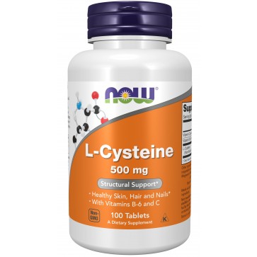 L Cysteine 500mg 100 Tablets NOW Foods